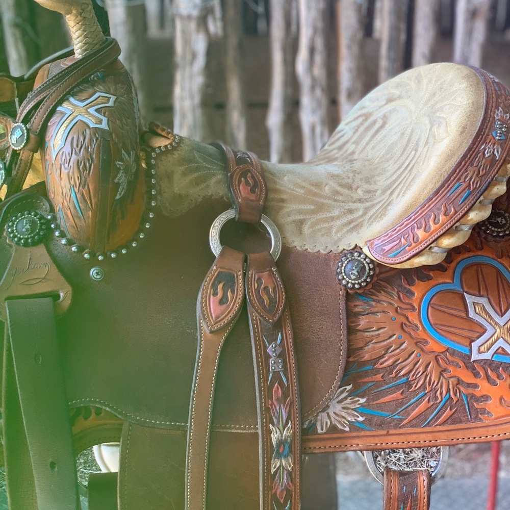 Yocham’s Custom Leather 14 Inch Barrel Saddle - Picture 7 of 14